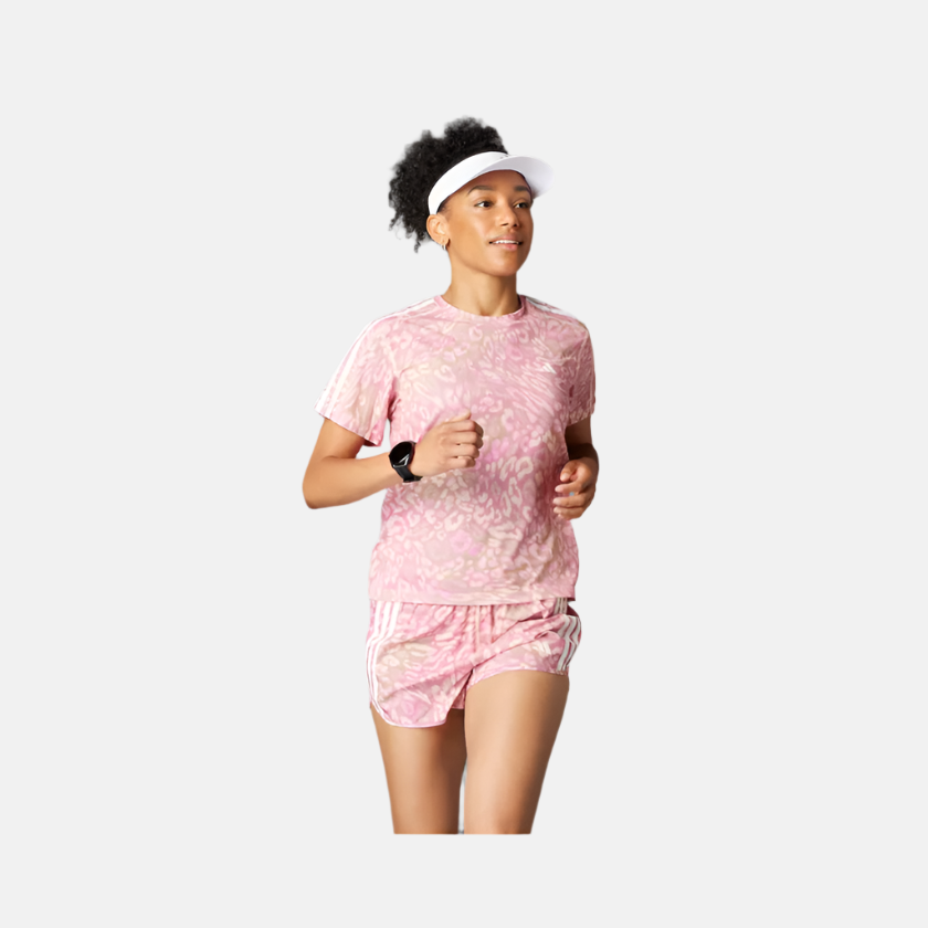 Adidas Own the Run Climacool 3-Stripes Women's T-shirt -Powder Coral