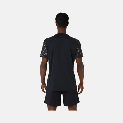 Asics Seasonal Allover Print Men's Running T-shirt -Performance Black