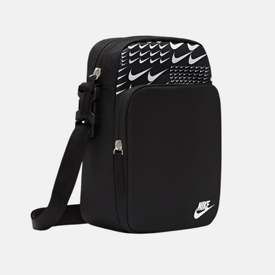 Nike Heritage Cross-Body Bag (4L)- Black/White/White