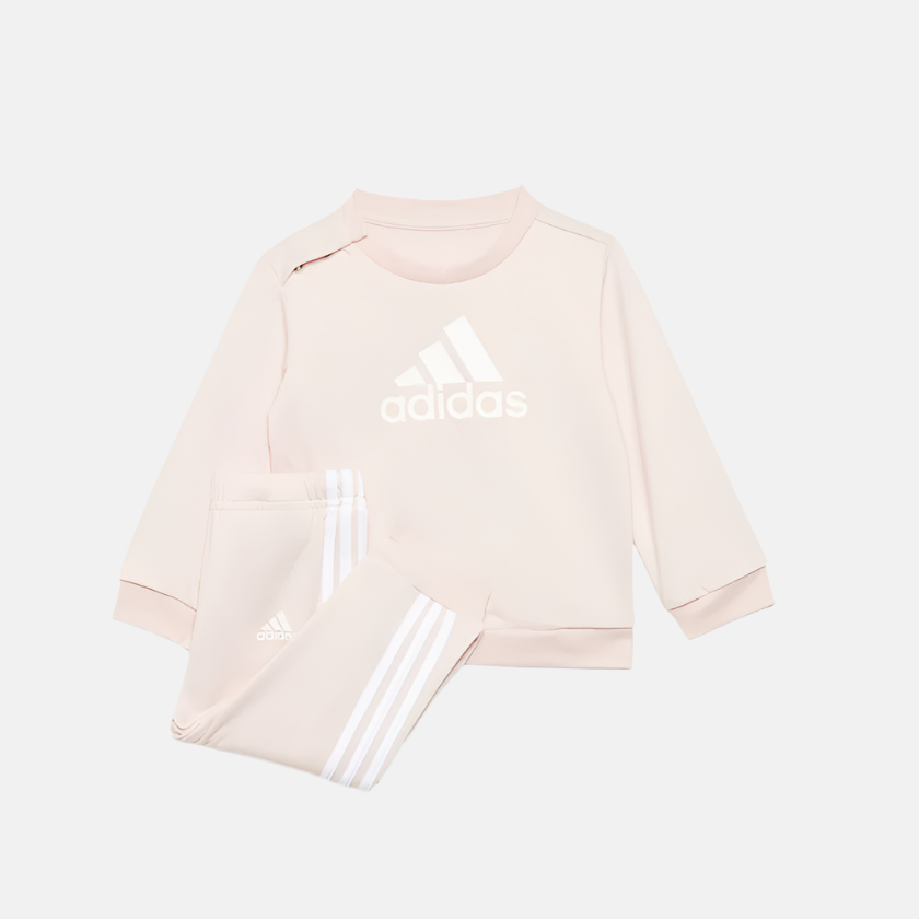 Adidas Badge of Sport French Terry Kids Unisex Tracksuit (6-4year) -Sanpin/White