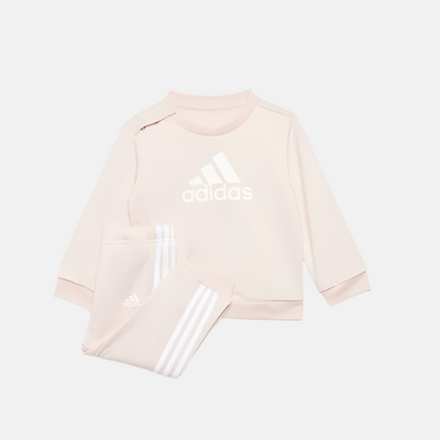 Adidas Badge of Sport French Terry Kids Unisex Tracksuit (6-4year) -Sanpin/White