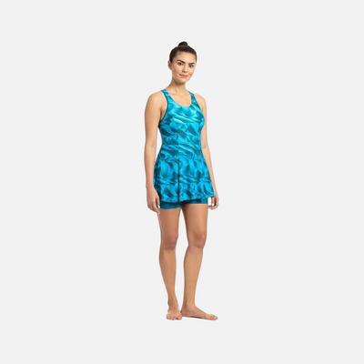 Speedo All Over Print Women's Swimdress -Nordic Teal/Powder Blue