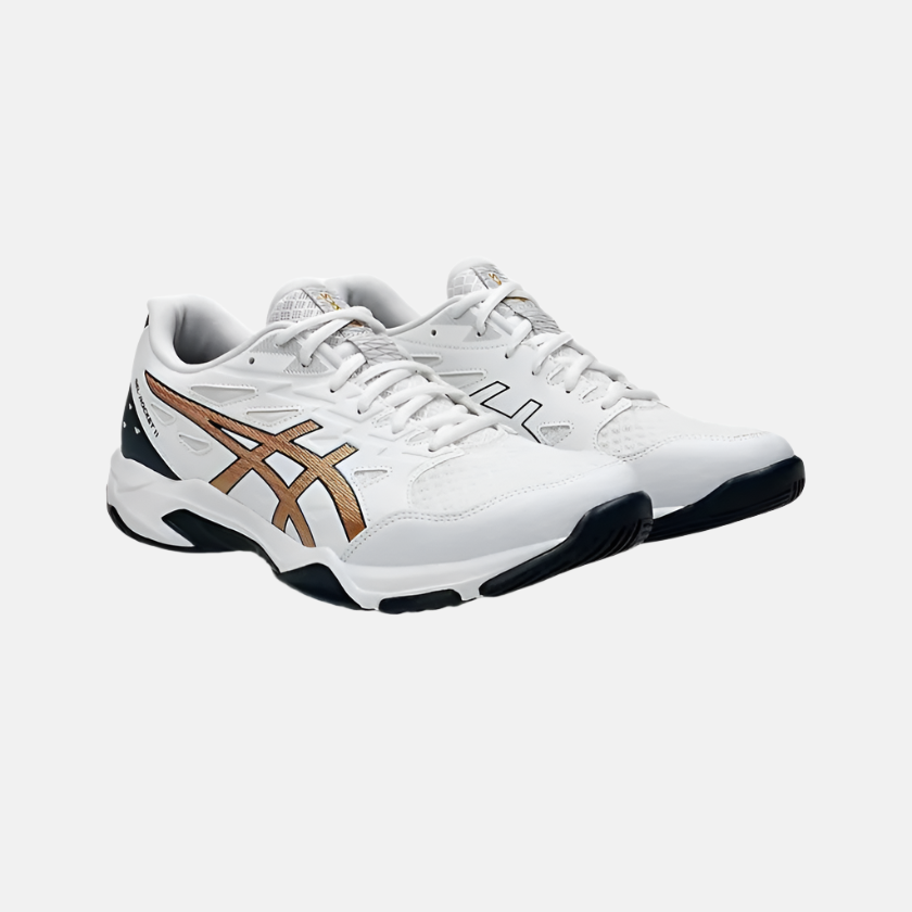 Asics Gel-Rocket 11 Men's Badminton Shoes -White/Pure Gold