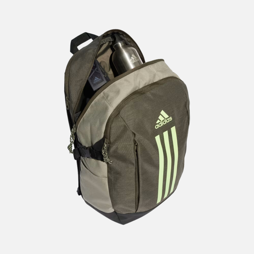 Adidas Power Training Backpack -Shadow Olive/Silver Pebble/Green Spark
