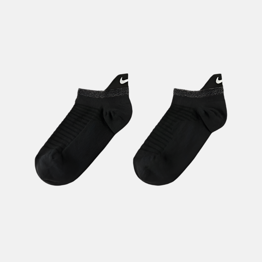 Nike Spark Lightweight No-Show Running Socks -Black/Reflect Silver