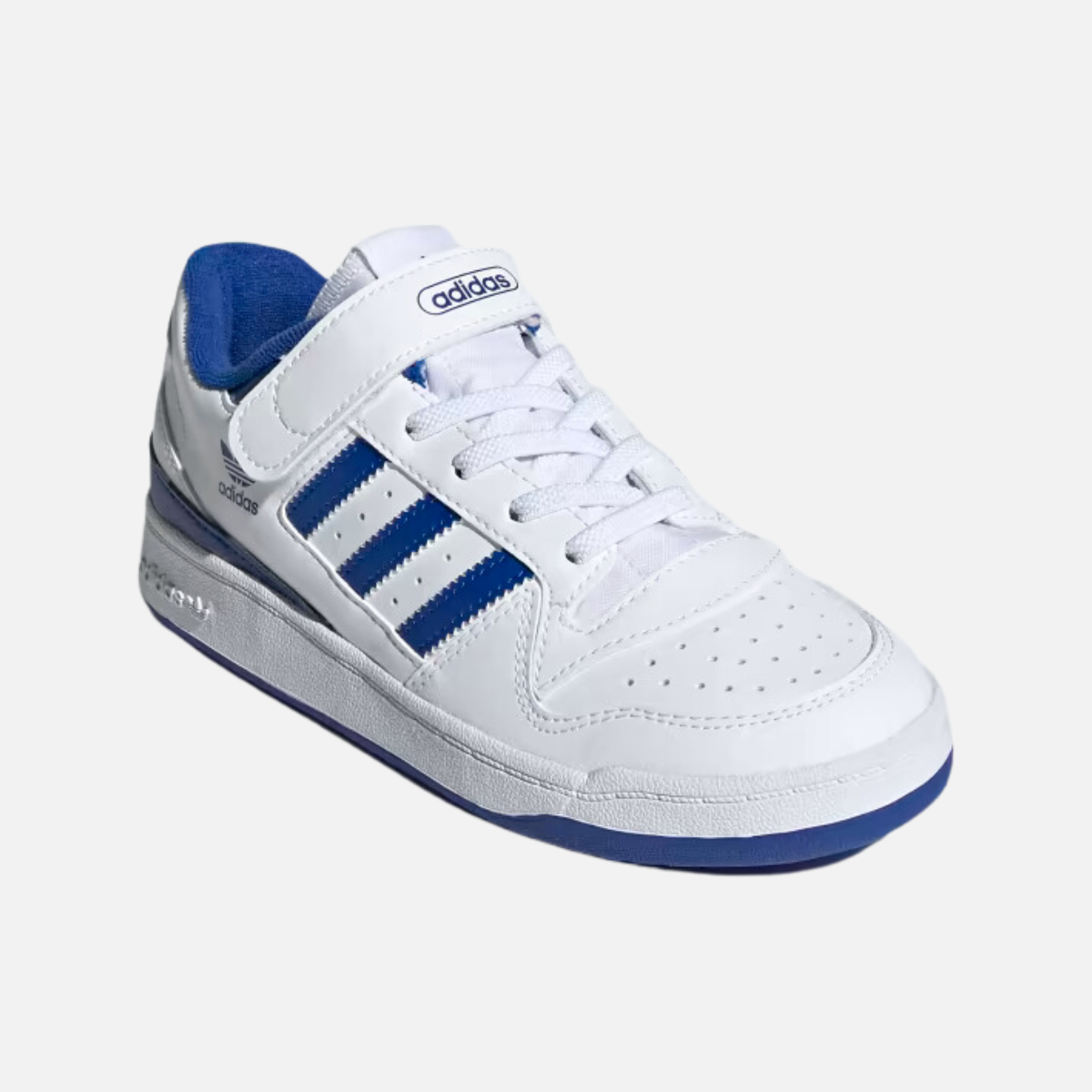 Adidas Forum Low Kids Unisex Shoes (4-7 YEAR) -Cloud White/Royal Blue/Cloud White
