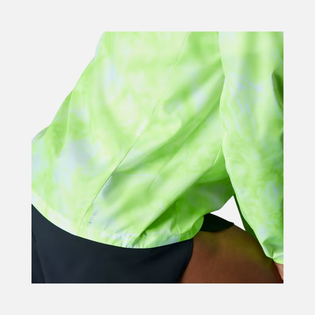 Adidas Own The Run Allover Print Men's Running Jacket - White/Lucid Lemon