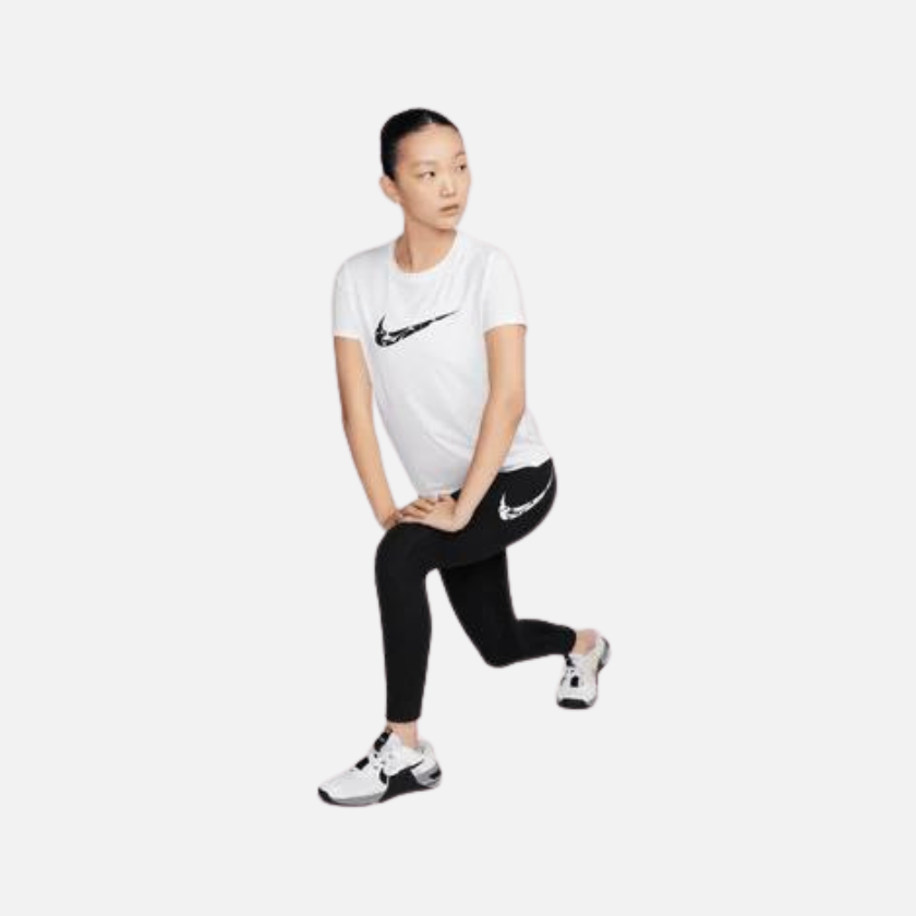 Nike One Swoosh Dri-Fit Women's Short Sleeve Running T-shirt -White/Black