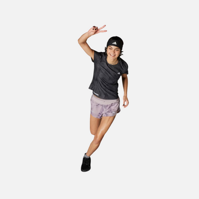 Adidas Ultimate Allover Print Women's Running T-shirt -Carbon/Black