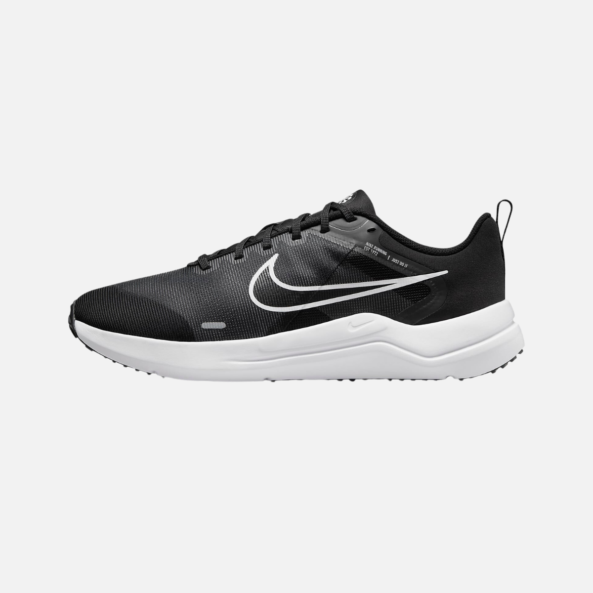 Nike Downshifter 12 Men's Road Running Shoes -Black/Dark Smoke Grey/Pure Platinum/White