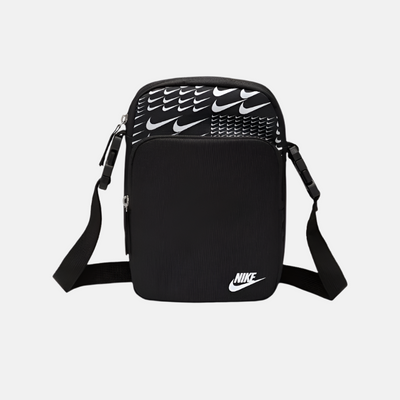 Nike Heritage Cross-Body Bag (4L)- Black/White/White