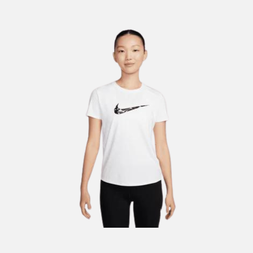 Nike One Swoosh Dri-Fit Women's Short Sleeve Running T-shirt -White/Black