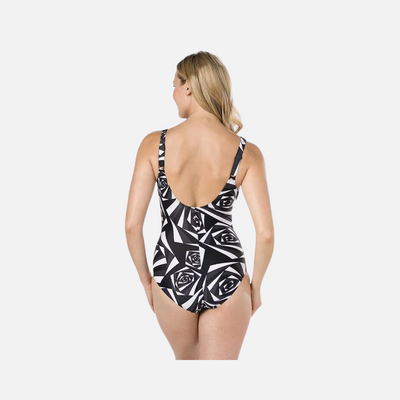 Speedo Women's Swimsuit Marlena 1 piece -Black/Grey/White