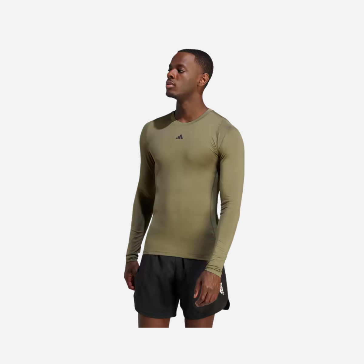 Adidas Techfit Training Long-Sleeve Men's Top -Olive Strata