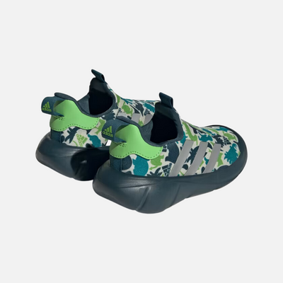 Adidas Monofit Slip on Kids Unisex Shoes (0-3 Years) - Grey One/Silver Metallic/Semi Lucid Lime