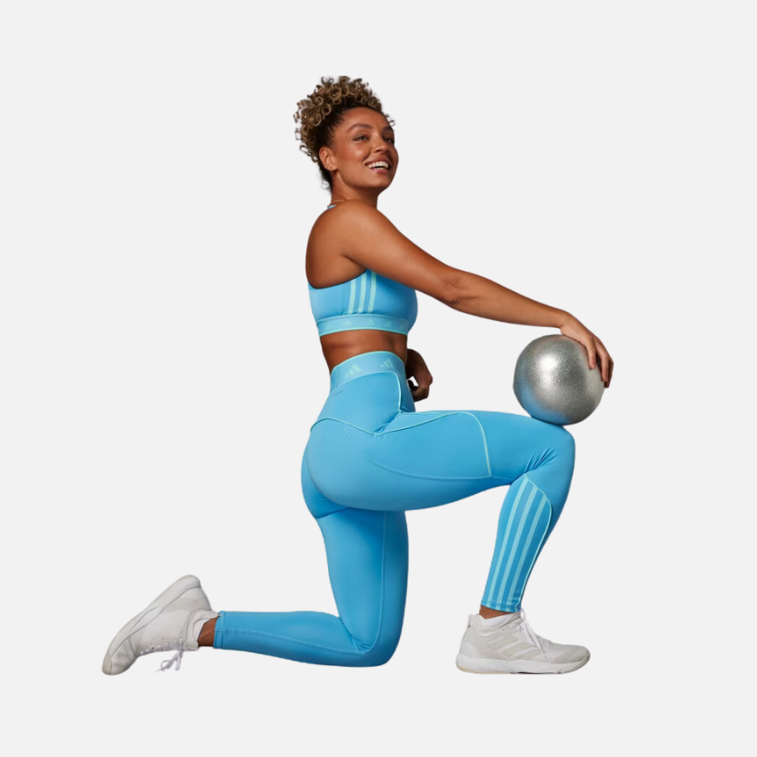 Adidas Hyperglam Color pop Full Length Women's Training Tight -Semi Blue Burst/Flash Aqua