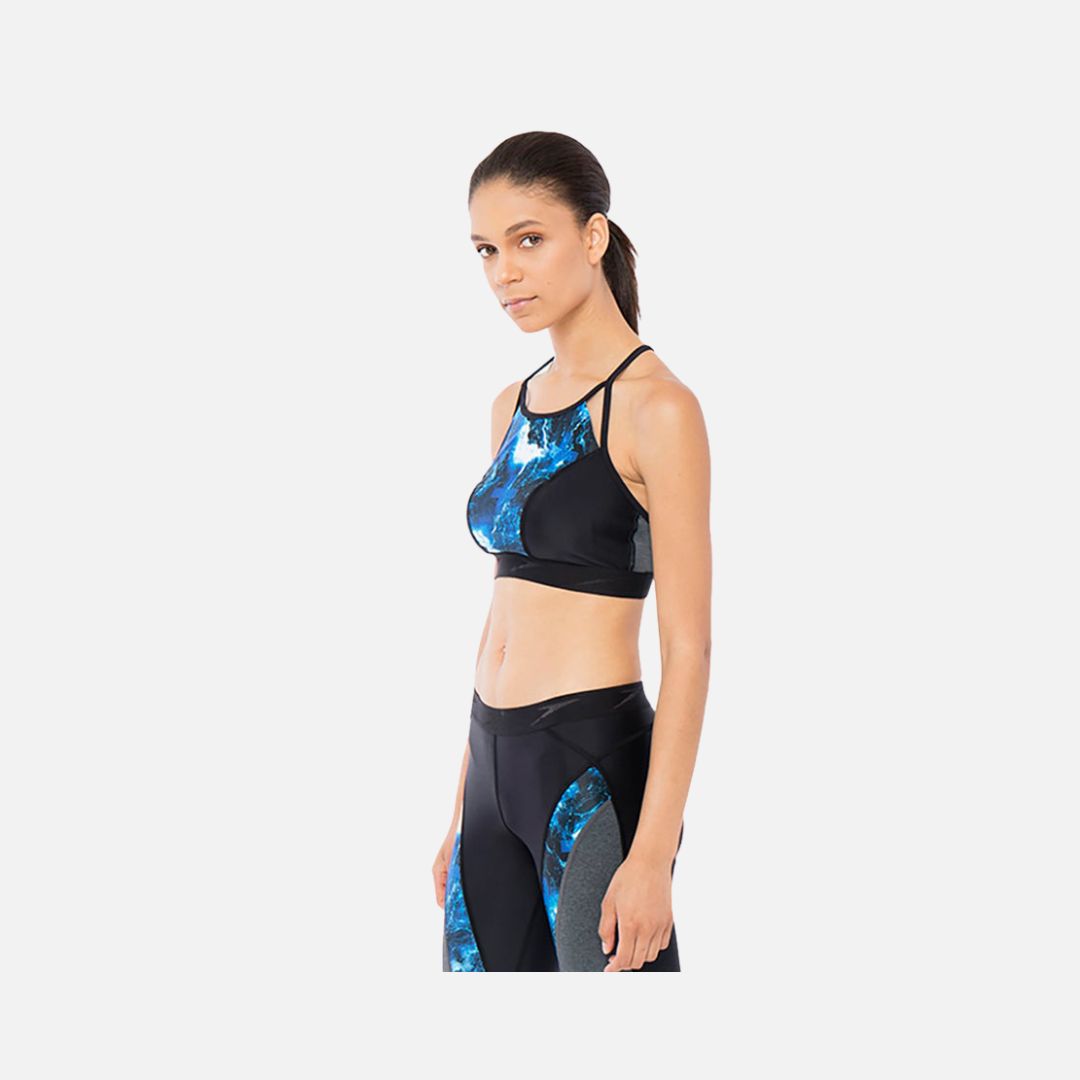 Speedo Women's H20 Active Stormza Crop Top - Black & Ultramarine