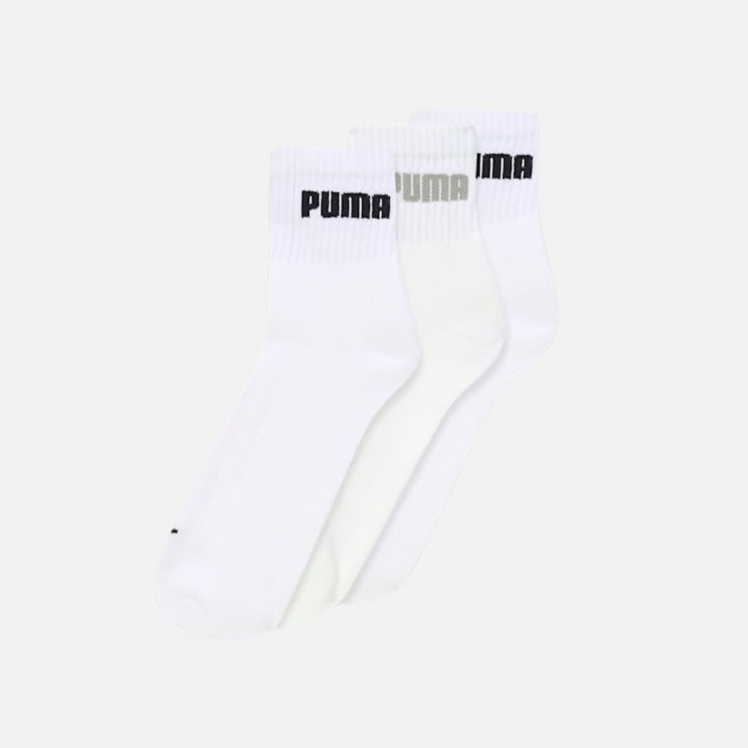 PUMA Sport Quarter Socks Pack of 3 WHITE