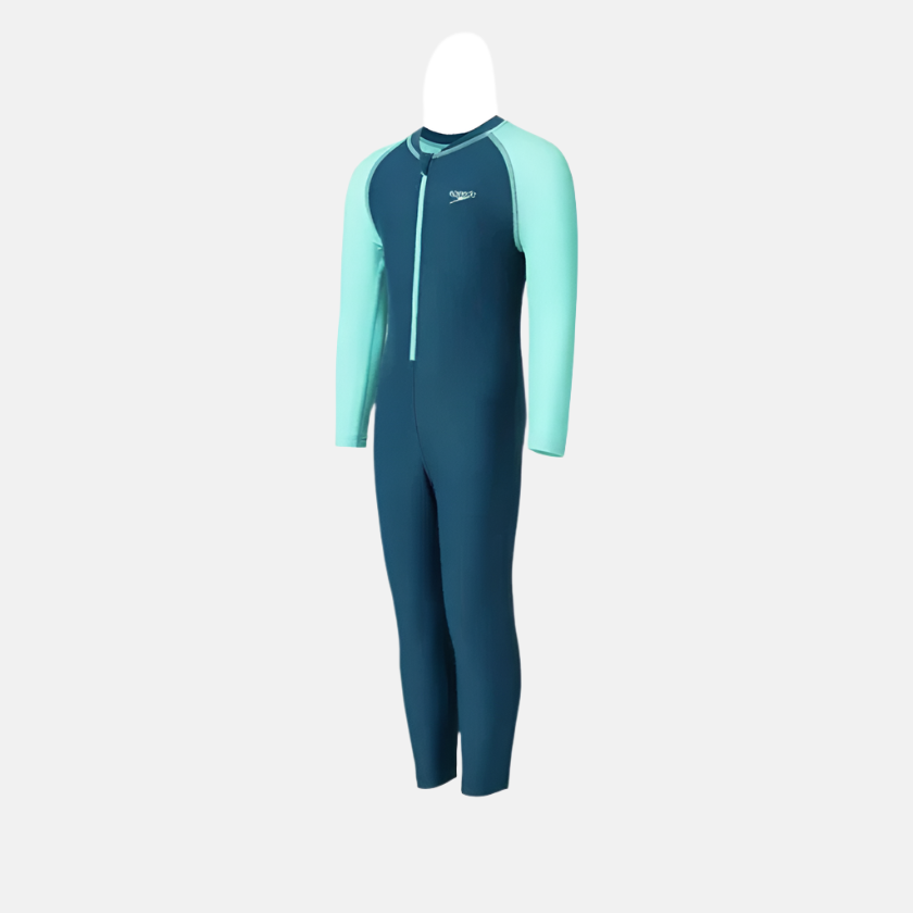 Speedo Enduraflex Color Boy's Block All In One Suit - Dark Teal/Arctic Glass