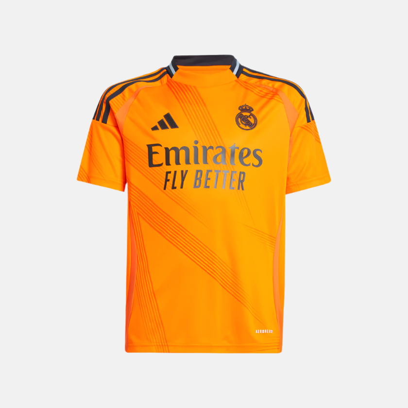 Adidas kids Real Madrid 24/25 Away Kids Boy Football Jersey (7-16Year) -Crew Orange