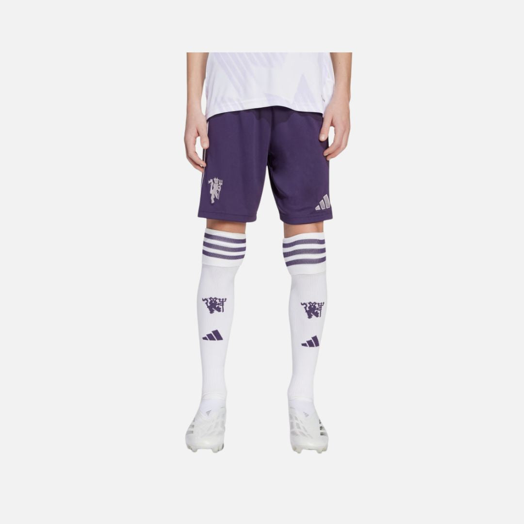 ADIDAS Manchester United 25/26 Away Shorts Kids Aurora Plum