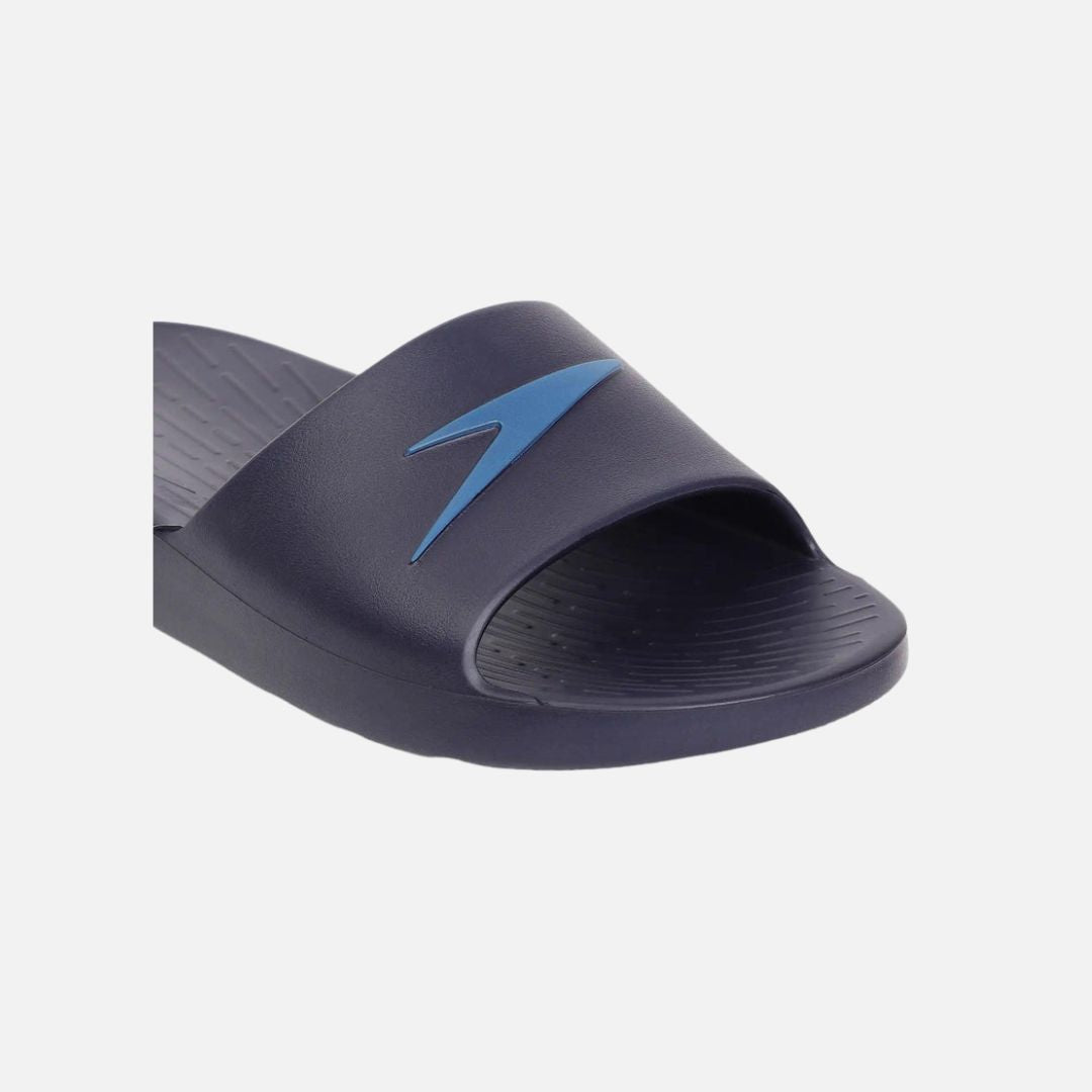 Speedo Men's Single Colour Slides - True Navy & Blue Flame