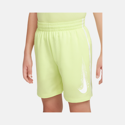 Nike Multi Older Kid's Boy Dri-FIT Shorts -Light Lemon Twist/White/White