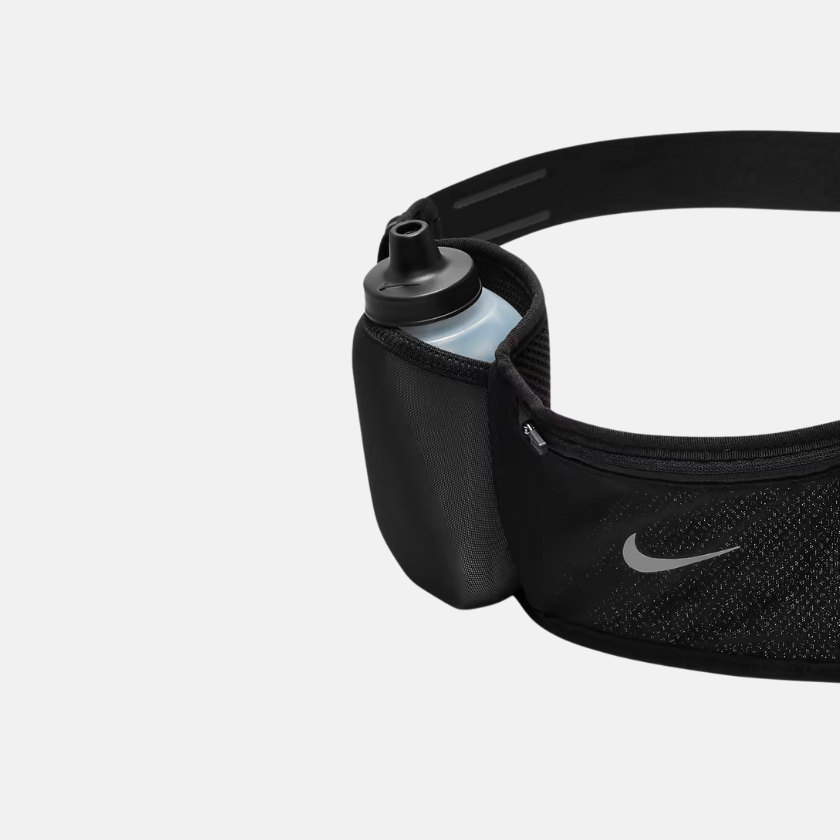Nike 24 oz Flex Stride Double Running Hydration WB Belt - Black/Silver