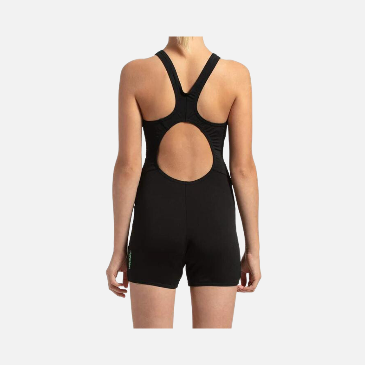 Speedo Girl's Essential Endurance+ Legsuit -Black/Green Glow