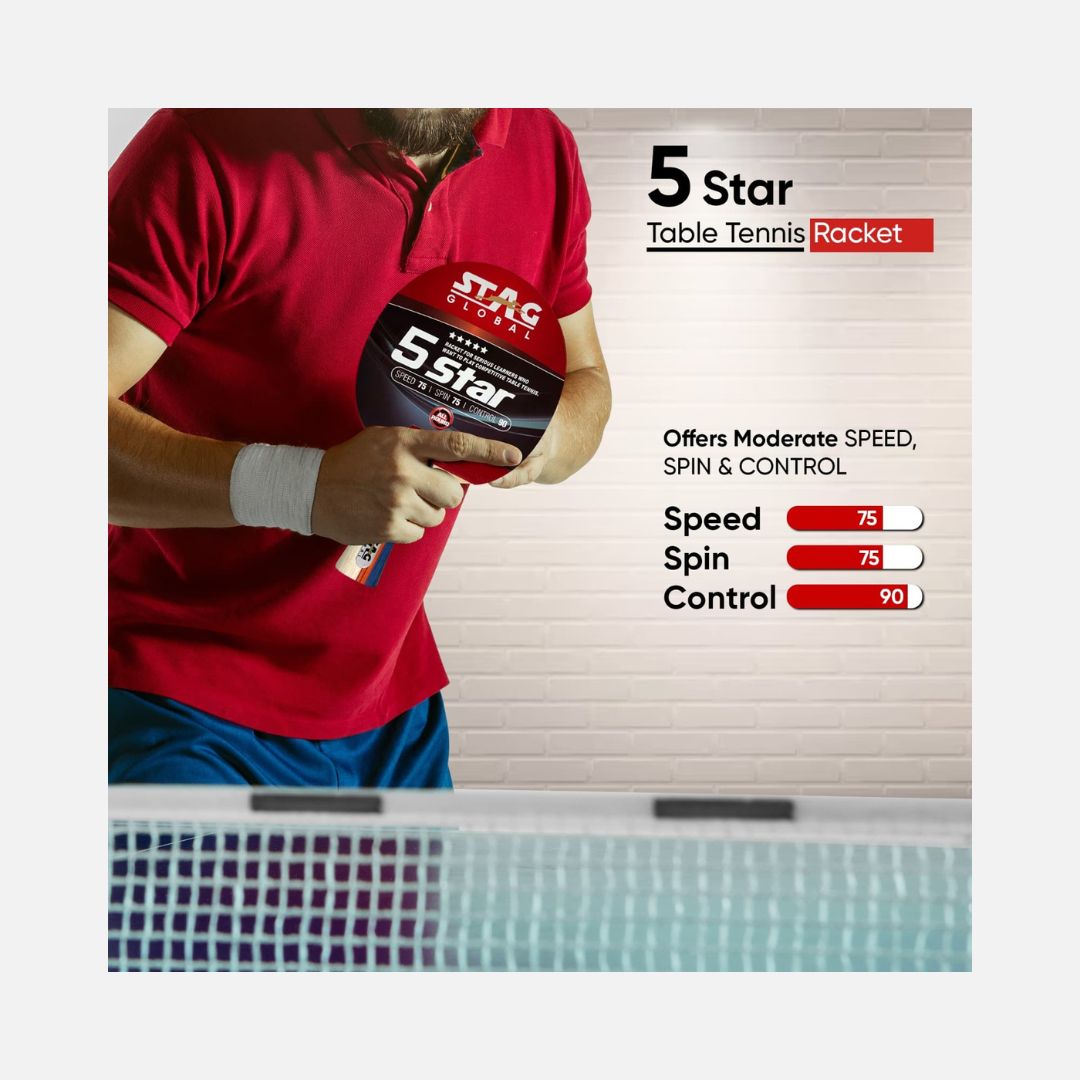 STAG GLOBAL 5 Star Table Tennis (T.T) Racket