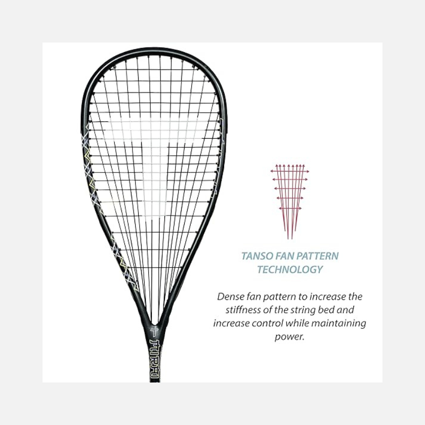 Tanso Mirai 120 Graphite Strung Squash Racquet -Black