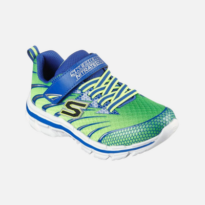 Skechers Nitrate-Zulvox Kids Shoes (5-9 YEAR) -Lime/Blue