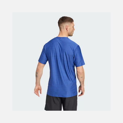 Adidas Train Essentials Stretch Men's Training T-shirt -Semi Lucid Blue Mel/Black