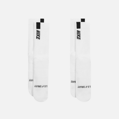 Nike Multiplier Crew Socks (2 Pairs) - White/Black