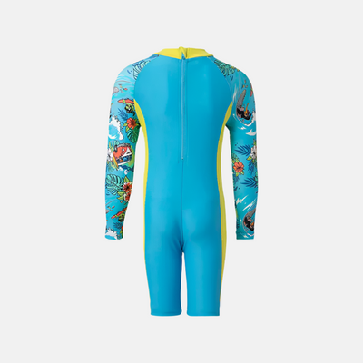 Speedo Endura Brite All In One Girl's Kneesuit - Picton Blue/Hyper Yellow/White