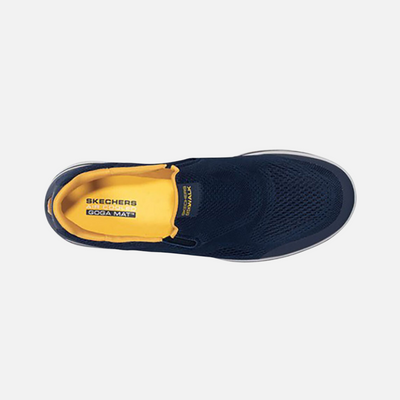Skechers Go walk 5 Quadplex Men's Walking Shoes -Navy/Yellow