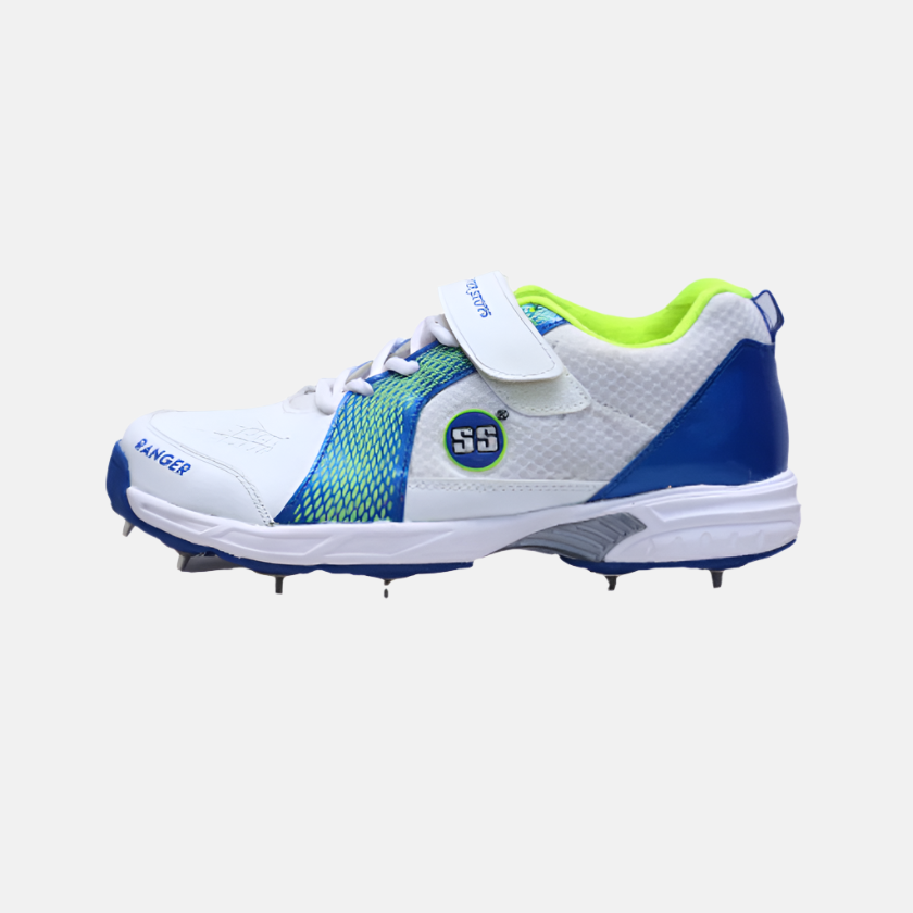 SS Spike Ranger Men's Cricket Shoes -White/Blue