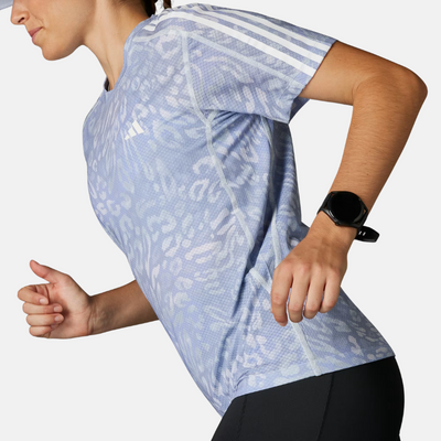 Adidas Own the Run CLIMACOOL 3-Stripes Women's Tee – Dash Grey / Violet Tone