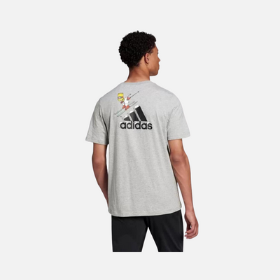 Adidas x The Simpsons Ski Men's Graphic T-shirt -Medium Grey Heather/Black
