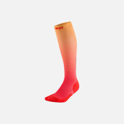 CEP Core Run Men's Long Compression Sports Socks RED/M.GOLD FAD