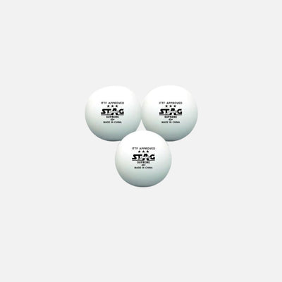 STAG 3 Star Supreme Table Tennis Plastic Ball Pack of 3 (White)
