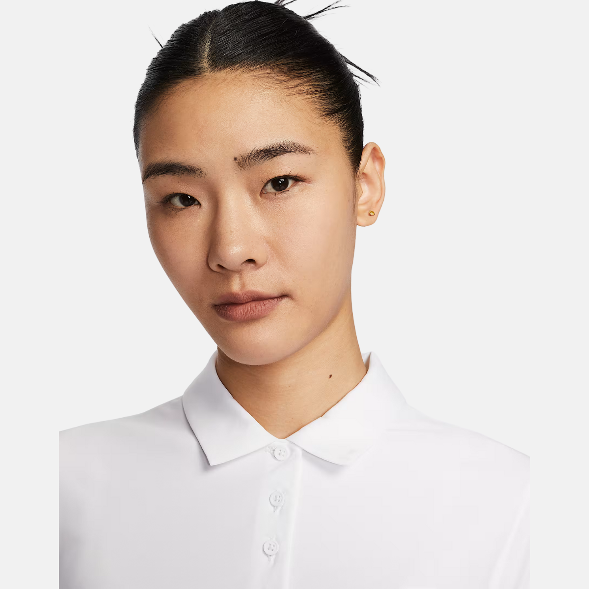 Nike Victory Dri-FIT Women's Quick Dry Short Sleeve Golf Lapel T-Shirt – White/Black