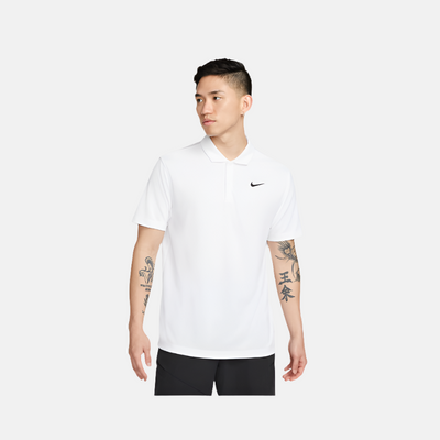 NikeCourt Dri-FIT Men's Tennis Polo T-shirt -White/Black