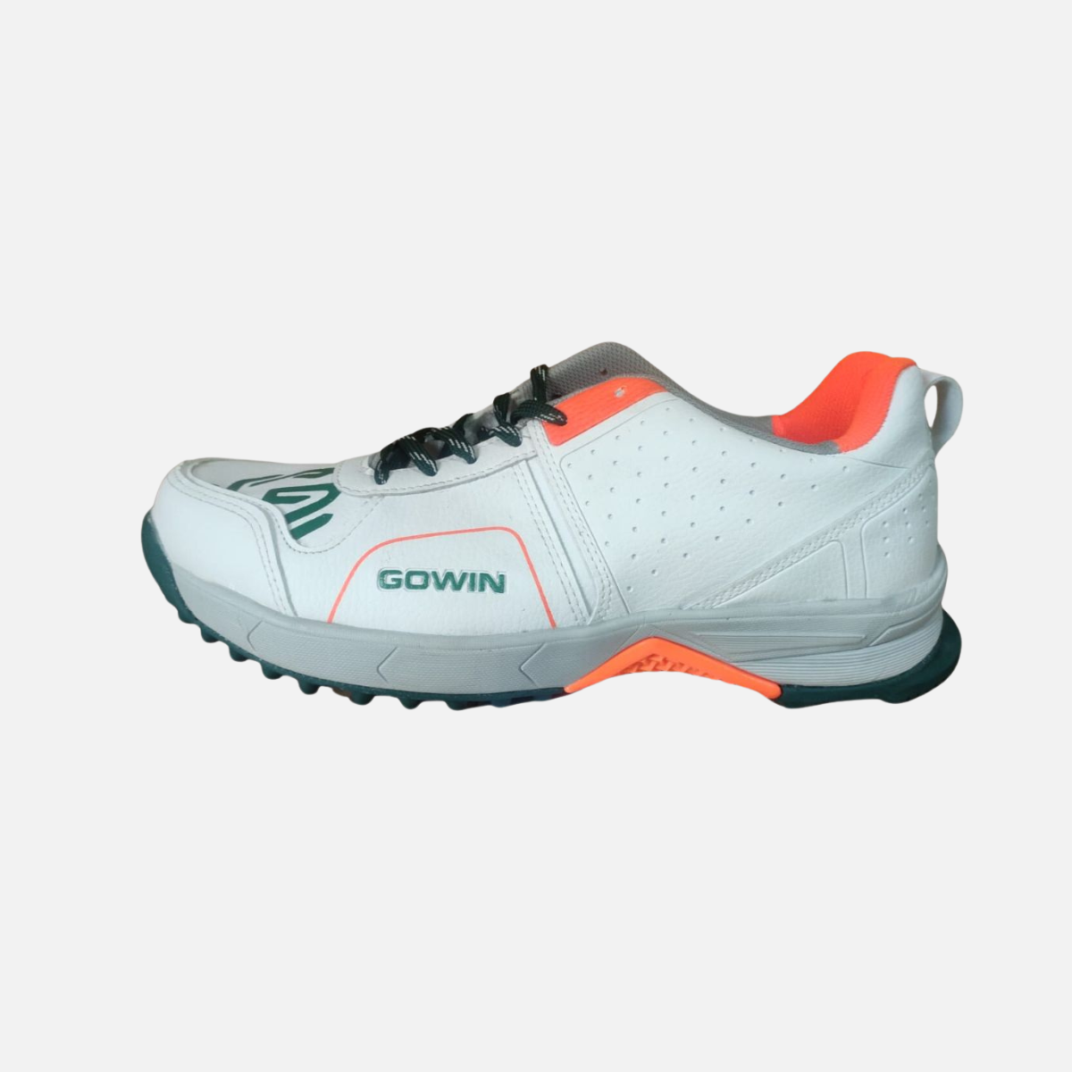 Gowin Pace-3 Cricket Shoes -White/Sea Green