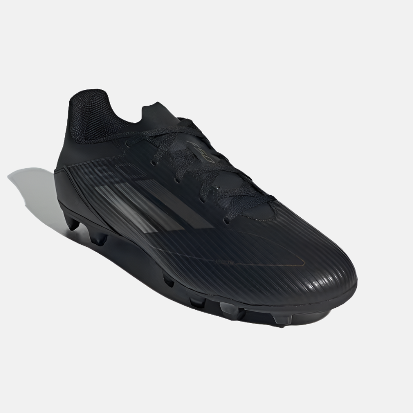 Adidas F50 Club Flexible Ground Unisex Football Shoes - Core Black/Iron Metallic/Gold Metallic