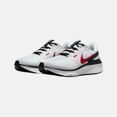 Nike Structure 25 Men's Running Shoes -White/Black/Light Smoke Grey/Fire Red