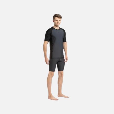 Speedo Adult Male Short Sleeve Swimming Suntop -Oxid Grey/Black
