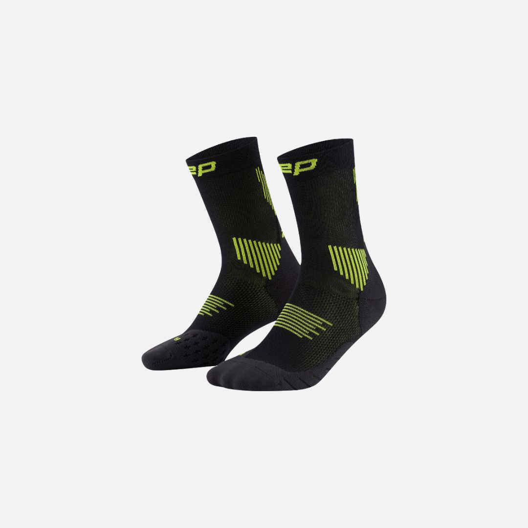 Cap Core Run Socks Mid Cut Men- black/lime