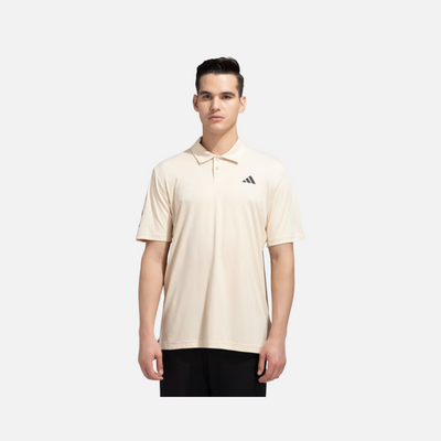 Adidas Club 3 Stripes polo Men's Tennis T-shirt -Sand Strata