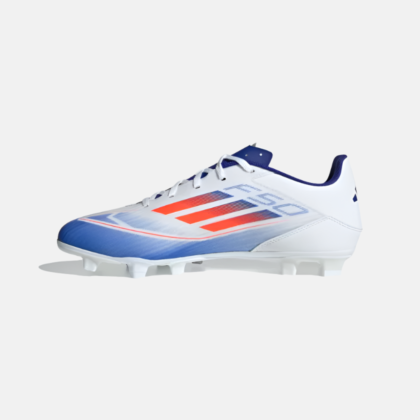 Adidas F50 Club Flexible Ground Men's Football Soccer -Cloud White/Solar Red/Lucid Blue